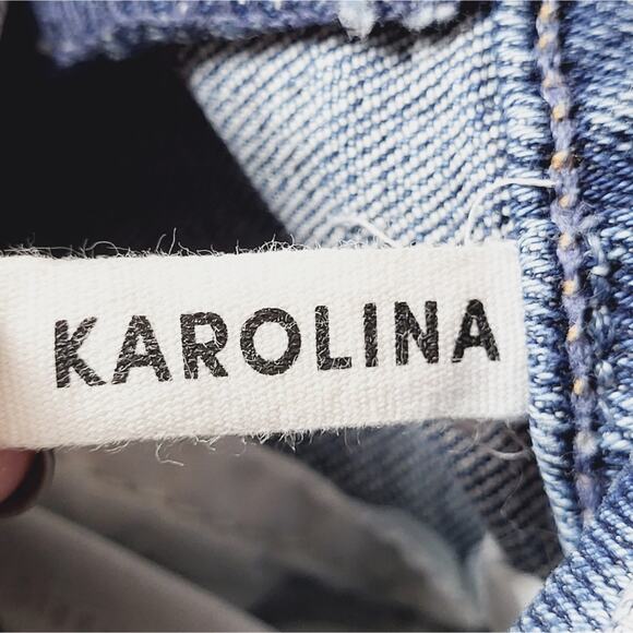 GRLFRND Jeans Karolina Button Fly High Rise Straight Leg Raw Hem Women’s Size 25 - Picture 9 of 10